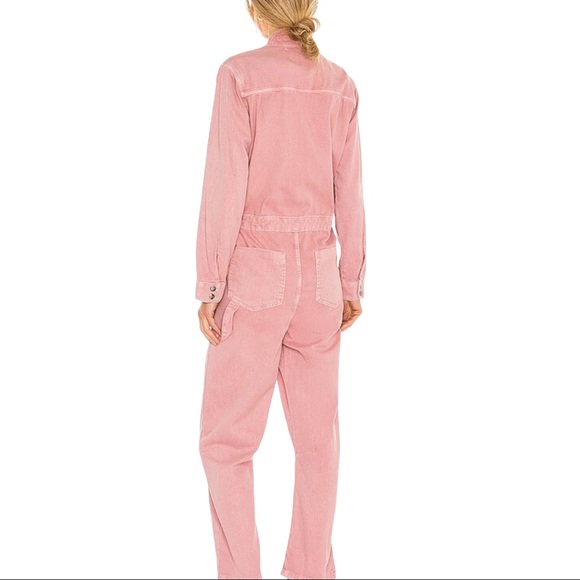 OneTeaspoon x Free People Starship M Pink Utility Denim Jumpsuit Coveralls - Picture 2 of 13